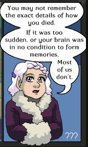 Single panel from the comic Leif and Thorn, showing a little white-haired girl speaking